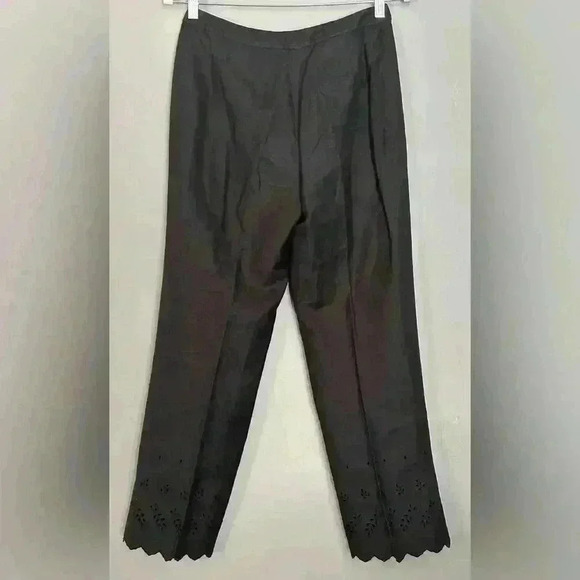 Ann Taylor Loft Linen Blend Black Women's Pants (369) - Picture 4 of 9